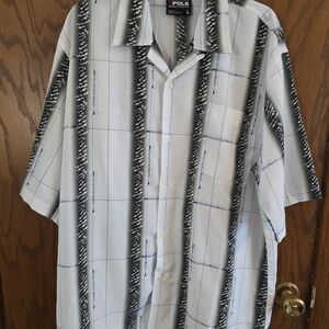 South Pole Monochrome Striped Button-Down Shirt